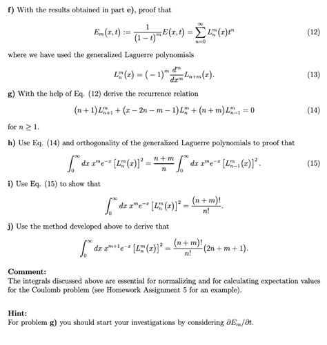 Solved 2. Laguerre Polynomials The Laguerre polynomials can | Chegg.com