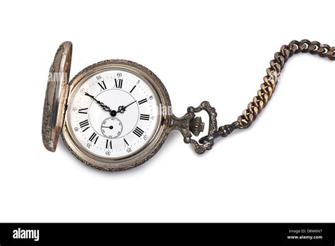 Antique pocket watch isolated on white background Stock Photo - Alamy