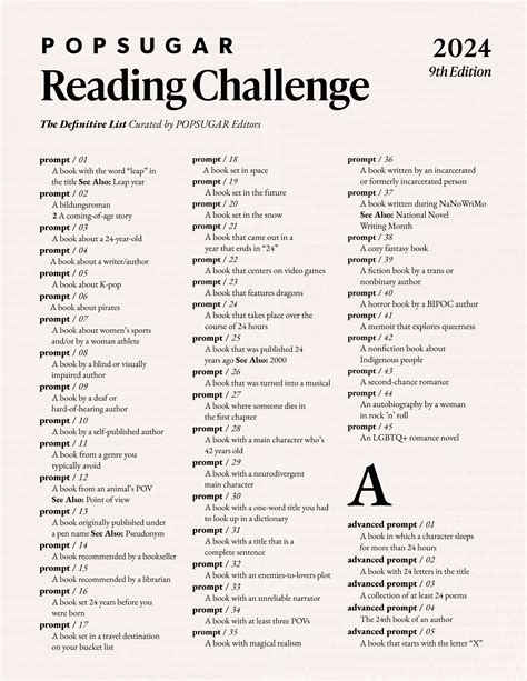 Join The 2024 Popsugar Reading Challenge Artofit