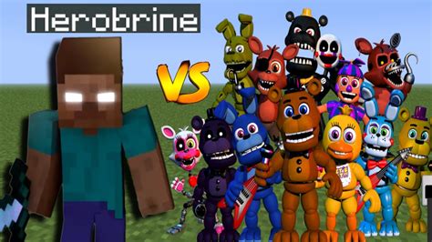 Herobrine Vs All The Five Nights At Freddys Creepypasta Mobs In