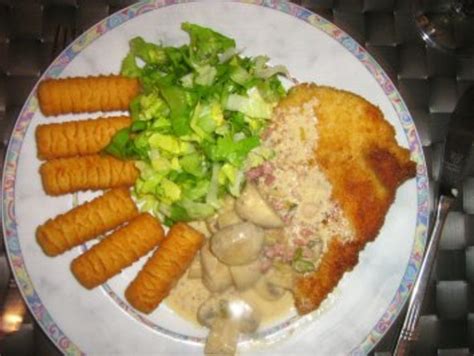 Schnitzel Mit Rahm Champignons Rezept Kochbar De