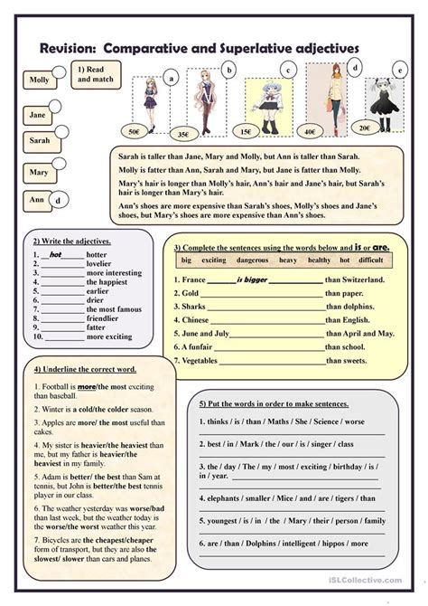 Worksheets On Comparative And Superlative Adjectives