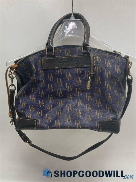 Dooney Bourke Blue Florentine Vacchetta Leather Dome Satchel Bag