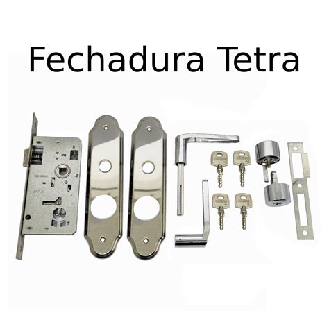 Fechadura Porta Casa Tetra 1803 Espelho Inox Stam Broca 40mm Fech 1803