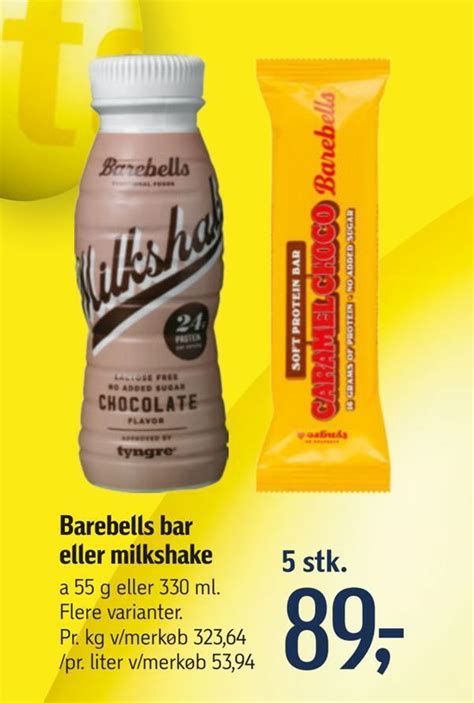 Barebells bar eller milkshake tilbud hos Føtex