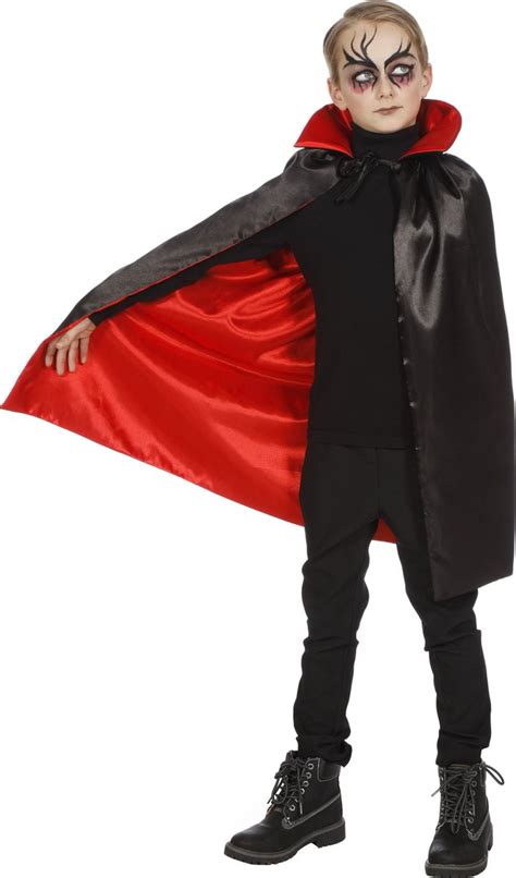 Wilbers Vampier Dracula Kostuum Dracula Cape Met Kraag Zwart