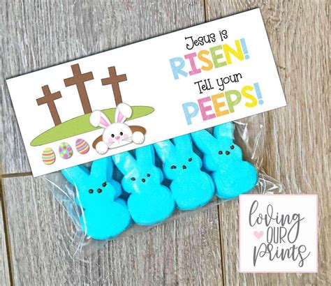 Editable Easter Peeps Printable Tags Jesus Is Risen Tell Your Peeps