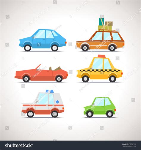 Car Flat Icon Set 1 Stock Vector (Royalty Free) 250707592 | Shutterstock