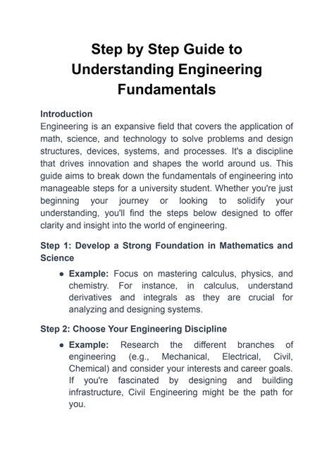 SOLUTION: Step by step guide to understanding engineering fundamentals