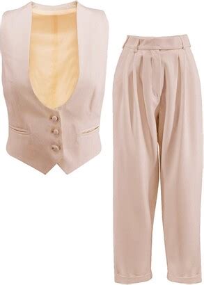 Bluzat Nude Suit With Vest And Cropped Trousers Shopstyle