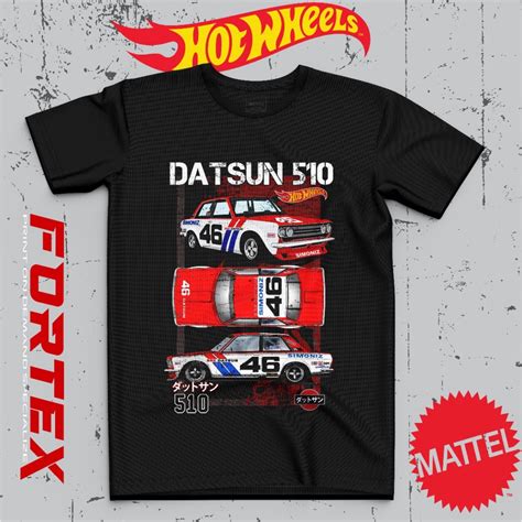 HOT WHEELS SUPER PREMIUM Gorące Koła DATSUN 510 SIMONIZ 46 Koszulka Bawełniana Shopee Polska