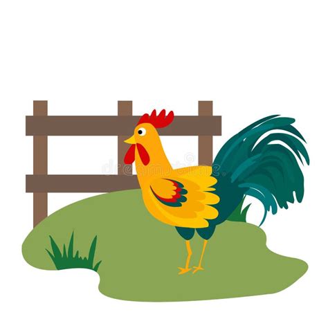 Cute Rooster Cartoon Stock Vector Illustration Of Feather 177848247