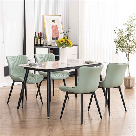 Youtaste Sage Green Dining Chairs Set Of Upholstered Mid Century