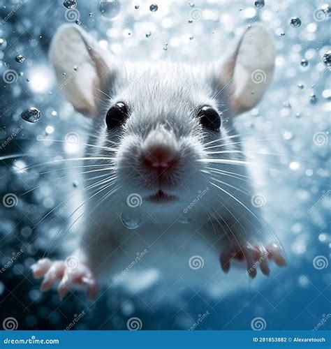 Portrait of a Mouse Swimming Underwater . Stock Illustration ...