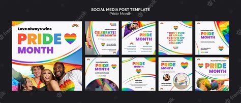 Premium Psd Pride Month Instagram Posts Design Template