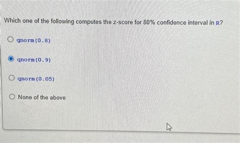 Solved Which One Of The Following Computes The Z Score For Chegg