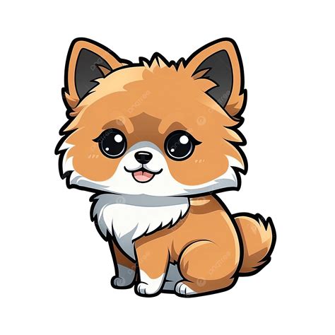 Cute Pomerian Dog Chibi Illustration Cute Dog Pomerian Png