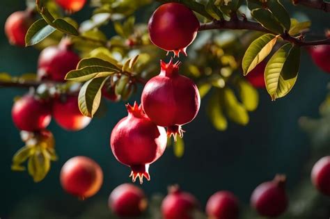 Premium Ai Image Pomegranates On A Tree