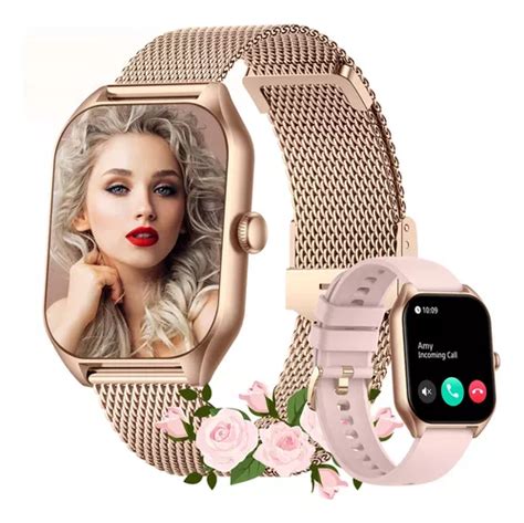 Reloj Inteligente Smartwatch Para Mujer 185 Rosa Llamadas Meses Sin Intereses