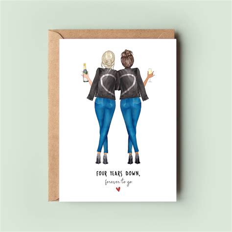 Personalised Lesbian Anniversary Card Personalised LGBTQ Card Lesbian Card Same Sex Couple