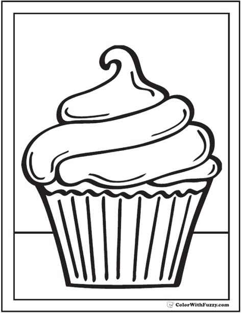 40 Cupcake Coloring Pages Customize PDF Printables