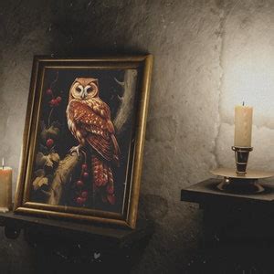 Vintage Owl Print, Dark Aesthetic Print, Moody Wall Art, Dark Academia ...