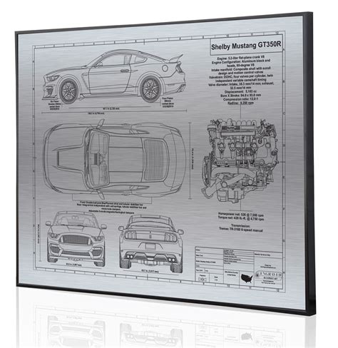 Shelby Mustang Gt R Laser Engraved Wall Art Engraved On Etsy