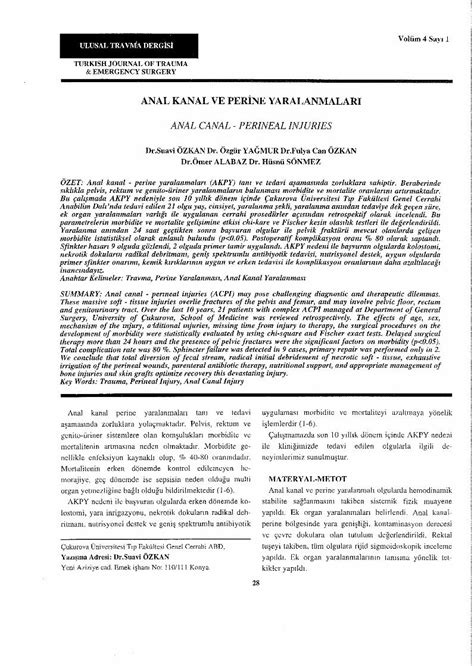 Pdf Anal Kanal Ve Perine Yaralanmalar Dokumen Tips