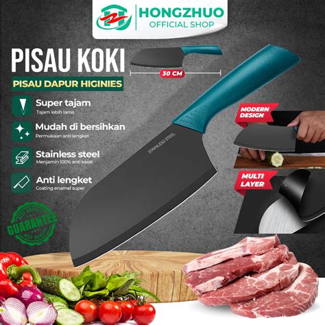 Jual Hongzhuo Pisau Dapur Hitam Stainless Steel Pisau Pemotong Dapur