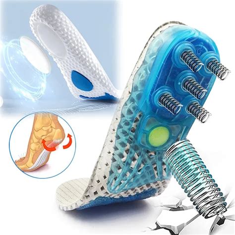 2pcs Silicone Orthopedic Soft Elastic Sneakers Insoles For Men Women Sport Running Breathable