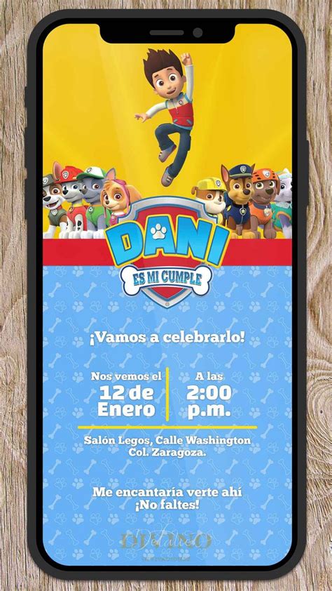 The Paw Patrol Birthday Party Poster On An Iphone