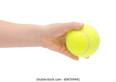 Hand Holding Tennis Ball Isolated On Stock Photo Shutterstock