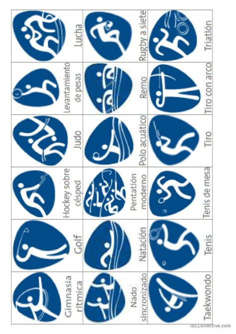 Deportes Oímpicos diccionario de imá Español ELE hojas de trabajo pdf