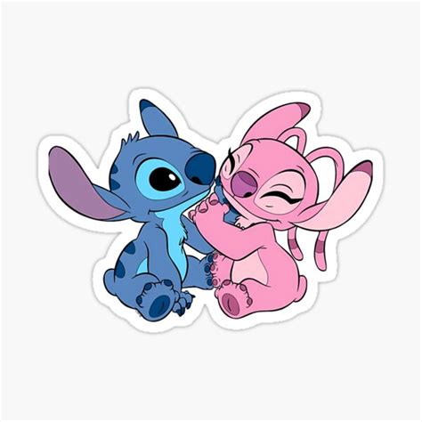 Stitch And Angel Sticker For Sale By Farmerbodhia Redbubble