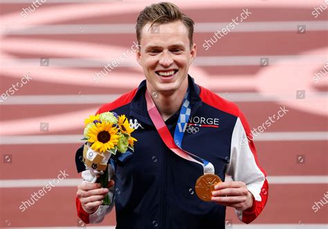 Gold Medalist Karsten Warholm Norway Poses Editorial Stock Photo