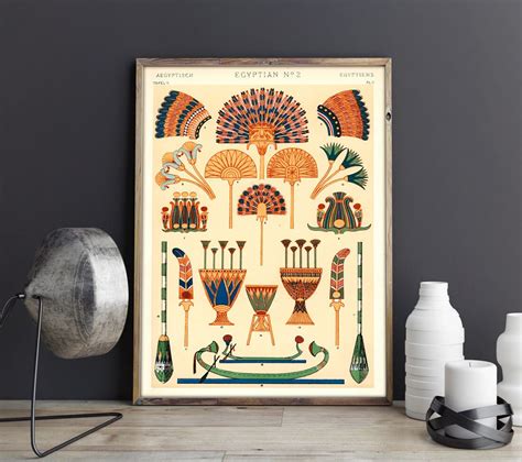 Egyptian Wall Art Set of 2 Egyptian Decor Egyptian Prints Graphic ...