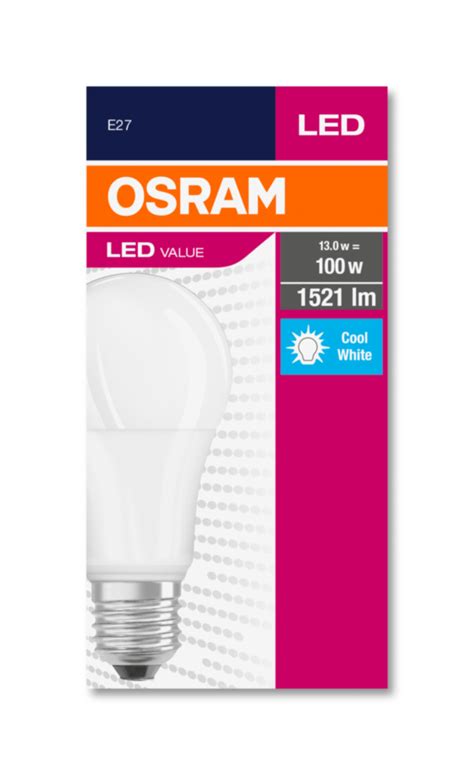 OSRAM LED VALUE ClasA 230V 13W 840 E27 noDIM A Plast matný 1521lm