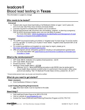 Fillable Online Dshs Adopts New Blood Lead Reference Value Of Ug Dl
