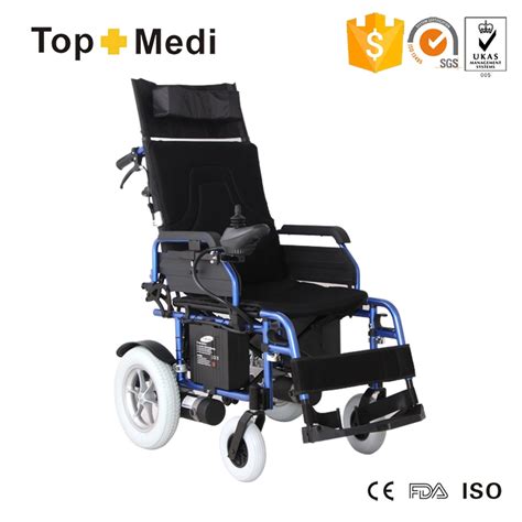 High Back Reclining Foldable Electric Power Wheelchair For Cerebral