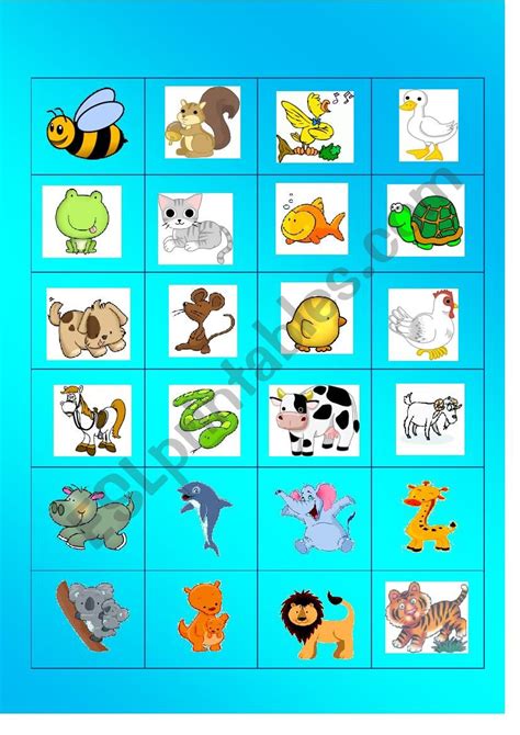 Animal Memory Game Printable