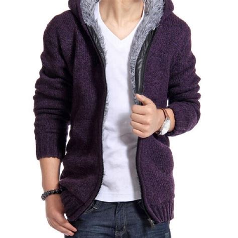 Sudadera Con Capucha Para Hombre Chaqueta De Punto Gruesa Y C Lida