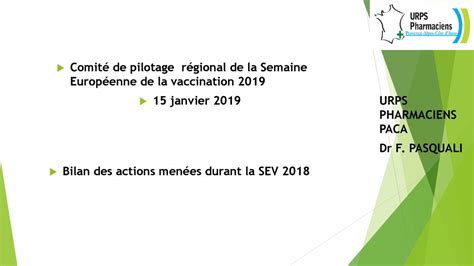 15 janvier 2019 URPS PHARMACIENS PACA Dr F PASQUALI ppt télécharger