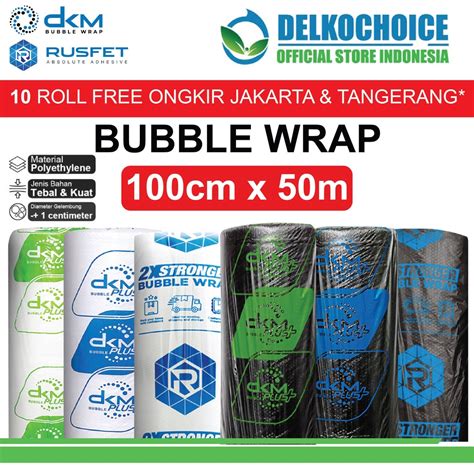 Jual Plastik Bubble Wrap Packing 100CM X 50M TEBAL DKM RUSFET