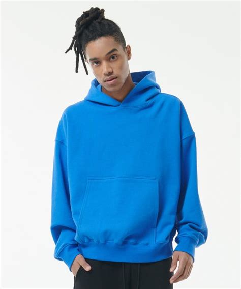 MUSINSA ATTENTIONROW 22SS01AT04 CROPPED HOODED SWEATSHIRT DEEP BLUE