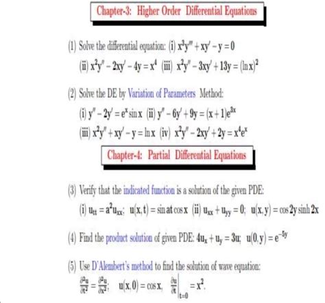 Solved Chapter-3: Higher Order Differential Equations (1) | Chegg.com