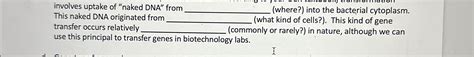 Solved Involves Uptake Of Naked DNA From This Naked DNA Chegg