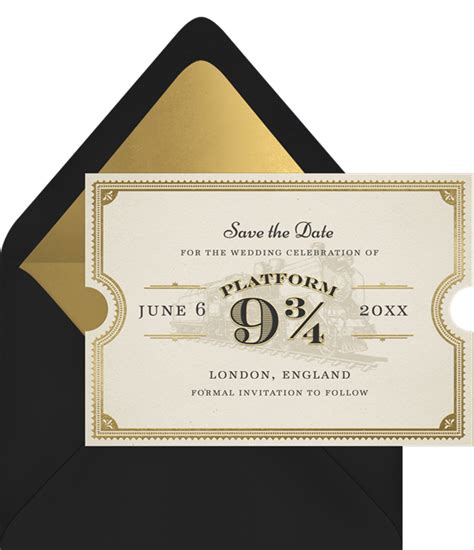 Enchanted Train Ticket Save The Dates Greenvelope