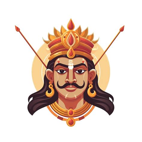 Premium Vector | Dussehra drawing cartoon vector