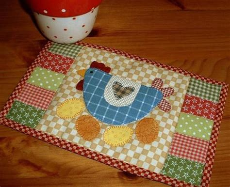 Spring Chicken Eggs Appliqued Mug Rug Pdf Pattern