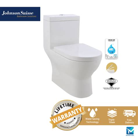 Johnson Suisse Erika One Piece Rimless Wc Toilet Bowl Uf Seat Bo 63l